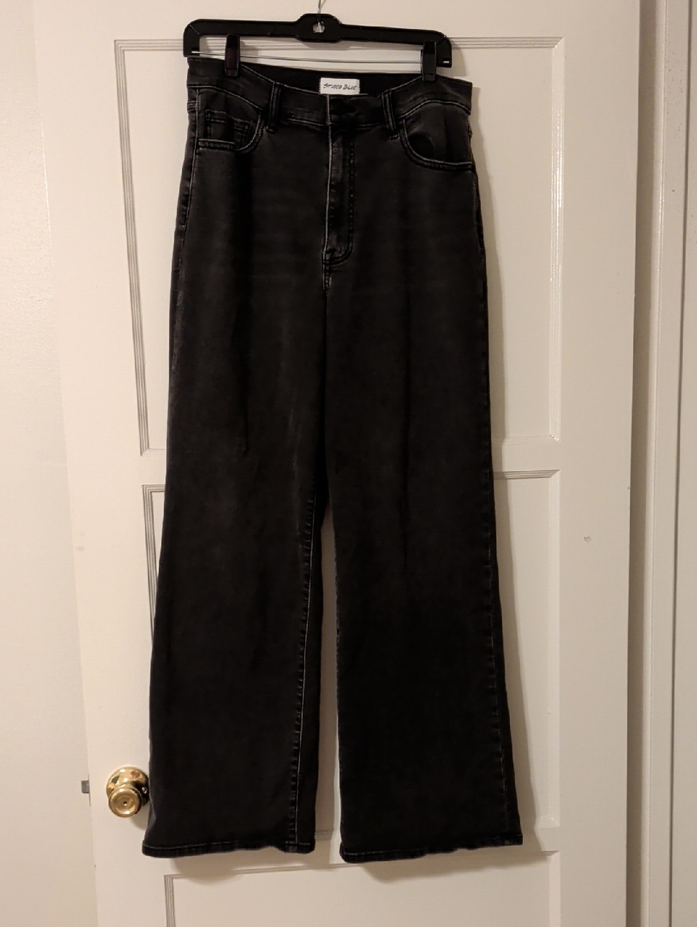 Studio Blue Black High-Rise Wide Leg Jeans Size 31